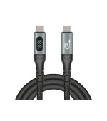Delock Datový a rychlonabíjecí koaxiální kabel USB 40 Gbps, 1 m, 8K 60 Hz, USB PD 3.1, rozšířený rozsah výkonu, 240 W