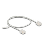 Delock Síťový kabel rozhraní RJ45 Cat.6, UTP Ultra Slim, 0,5 m, šedá s krátkými zástrčkami