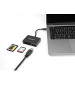 Delock Čtečka karet USB-C™ na paměťové karty XQD a SD + port rozhraní USB 5 Gbps Typ-A