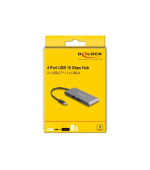 Delock 4 portový rozbočovač USB Type-C™ se 2 x USB Typu-A a 2 x USB Type-C™ 10 Gbps