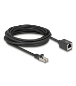 Delock Síťový prodlužovací kabel ze zástrčky RJ45 na zásuvku RJ45, Cat.6A, S/FTP, 5 m, černý