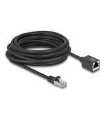 Delock Síťový prodlužovací kabel ze zástrčky RJ45 na zásuvku RJ45, Cat.6A, S/FTP, 7,5 m, černý