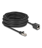 Delock Síťový prodlužovací kabel ze zástrčky RJ45 na zásuvku RJ45, Cat.6A, S/FTP, 10 m, černý