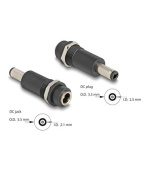 Delock Adaptér DC 5,5 x 2,1 mm samice na stejnosměrný konektor 5,5 x 2,5 mm