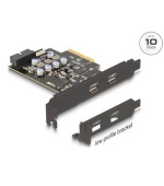 Delock Karta PCI Express x4 na 2 x externí USB Type-C™, 1 x interní USB 10 Gbps Type-E Key A a 1x 19-pin  USB -low profi