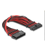Delock Prodlužovací kabel z 24-pinové zástrčky ATX na 24-pinovou zásuvku ATX, s textilním opletením, červenočerný, 30 cm