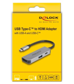 Delock Adaptér USB Type-C™ na HDMI 4K, 60 Hz, s PD 95 W USB Typu-A a USB Type-C™ PD 95 W
