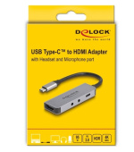 Delock Adaptér USB Type-C™ na HDMI 4K 60 Hz náhlavní a mikrofonní port + USB Type-C™ PD 95 W