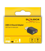 Delock Externí zvuková karta USB 24 bitů / 96 kHz Plug & Play pro Windows, MAC, Linux, Chrome OS
