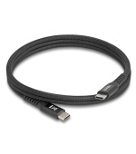 Delock Kabel USB 2.0 ze zástrčky USB Type-C™ na zástrčku, s magnetickým textilním pláštěm, PD 3.0, 60 W, 1 m