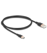 Delock USB 2.0 kabel USB Typ-A samec na USB Type-C™ samec 1 m černá Silikon