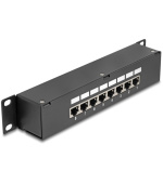 Delock 10” Propojovací patch panel, 8 portový, Cat.6