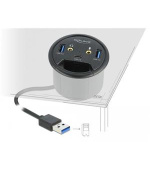 Delock Tříportový stolní rozbočovač USB 1 x USB Type-C™ a 2 x USB Typu-A + porty HD-Audio
