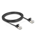 Delock Plochý patch kabel RJ45 zástrčka na zástrčku Cat.6A U/FTP 1,5 m, černý