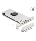 Delock Karta PCI Express x16 na 2 x USB 20 Gb/s USB Type-C Dual Channel s ventilátorem a chladičem , nízkoprofilové