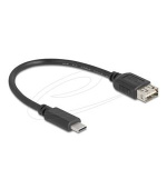 Delock USB 2.0 kabel USB Type-C samec na EASY USB Type-A samice 0,2 m, černý
