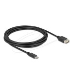 Delock USB 2.0 kabel USB Type-C samec na EASY USB Type-A samice 3 m, černý