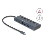 Delock USB Type-C Dokovací stanice 4K - HDMI / USB / Gigabit LAN / PD 3.0 90 W s přepínači