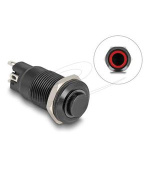 Delock Push Switch pro instalaci černý 12 mm 12 V 4 x pájené připojení LED červený kroužek