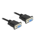 Delock Sériový kabel RS-232 D-Sub 9, ze zásuvky na zásuvku, null modem s krytem - automatické řízení CTS / RTS - 5 m