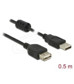 Delock Prodlužovací kabel USB 2.0 Typ-A samec > USB 2.0 Typ-A samice 0,5 m černý