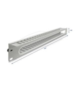 Delock 19” Routing panel k vedení kabelů, s otvorem a ochranou okraje, 1U, šedý