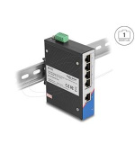 Delock Průmyslový Gigabit Ethernet Switch se 5 porty RJ45, na DIN lištu