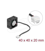 Delock Axiální ventilátor: 24 V DC, 40 x 40 x 20 mm, černý