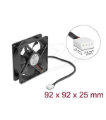 Delock Axiální ventilátor: 24 V DC, 92 x 92 x 25 mm, černý
