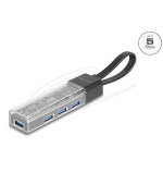Delock 4 portový USB 5 Gbps Hub s porty USB Typ-A nebo USB Type-C™ v průhledném krytu