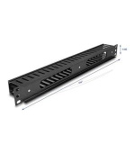 Delock 19” Management panel pro správu kabelů, se 2 otvory, 1U, kov / plast, černý