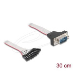 Delock Plochý stuhový kabel RS-232 z 9 pinového zásuvkového konektoru na 9 pinovou zástrčku D-Sub s maticemi, 30 cm