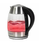 Salente StripeGlass, rychlovarná konvice 1,8 l, nerez/skleněná, červené podsvícení
