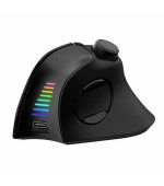 EVOLVEO TwinVerti, bezdrátová vertikální ergonomická myš, podsvícená,tichá, 2.4GHz+Bluetooth, černá