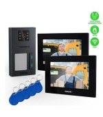 EVOLVEO DoorPhone AP2-2 drátový videotelefon pro dva byty s aplikací, černý