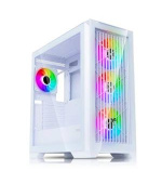 EVOLVEO Ptero Q2G, skříň ATX, 4x ARGB ventilátor, čelní+boční panel sklo, bílá