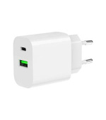 Gembird Síťová nabíječka 20W, USB-A, USB-C, bílá