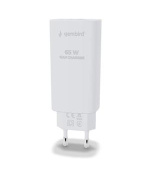 GEMBIRD, Nabíječka USB, 1x USB + 1x USB-C port PD, 65W, černá