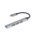 Gembird USB Type-C hub 4-portový USB 3.1 (Gen 1),stříbrný