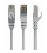 GEMBIRD PP6A-LSZHCU-15M – S/FTP Cat. 6A LSZH propojovací kabel, šedý, 15 m