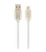 GEMBIRD CC-USB2R-AMmBM-2M-W Premium gumový Micro-USB nabíjecí a datový kabel 2m bílý