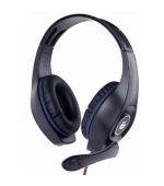 GEMBIRD herní headset s ovládáním hlasitosti, modro-černý, 3,5mm konektor