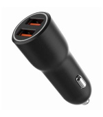 GEMBIRD rychlonabíječka do auta, 2 porty USB, QC3.0, 36W, černá – novinka