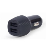 GEMBIRD TA-U2C48A-CAR-01 – 2portová USB nabíječka do auta, 4,8 A, černá