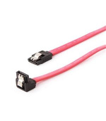 GEMBIRD Kabel SATA III, datový, 10cm s 90stupňovým ohnutým konektorem, hromadné balení, kovové klipy
