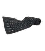 GEMBIRD KB-109F-B Flexibilní silikonová klávesnice voděodolná USB+OTG černá