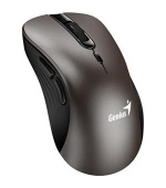 Genius Ergo 8100S Myš, bezdrátová, ergonomická, optická, 1600DPI, 6 tlačítek, USB, titanová