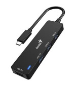 Genius UH-400 USB Hub, externí, USB-C na 4× USB 3.0, 15cm, černý