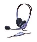 Genius HS-04S Headset, drátový, náhlavní, mikrofon, 3,5mm singlejack, černo-stříbrný