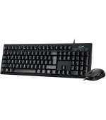 Genius KM-100SE, Set klávesnice a myši, drátový, CZ+SK layout, Copilot klávesa, USB, černý
